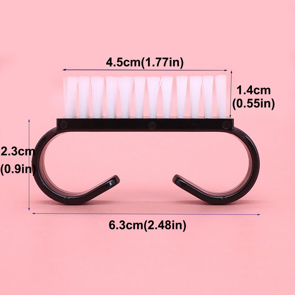 50/100pcs Nail Brushes Solid Black Mini Goat Horn Scrubber Soft Remove Dust Plastic Manicure Pedicure Nail Art Cleaning Brush
