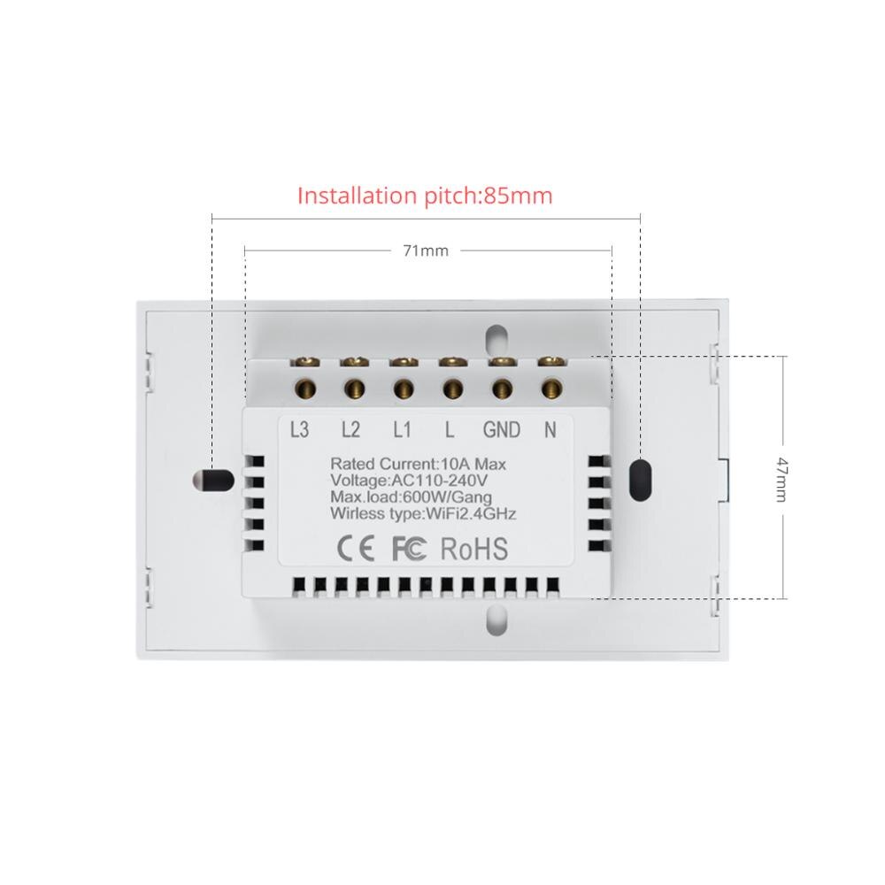 Smart Home Touch Switch US Standard WiFi Smart Control Wall Switch For Apple Homekit Siri Vioce Control Light Switch