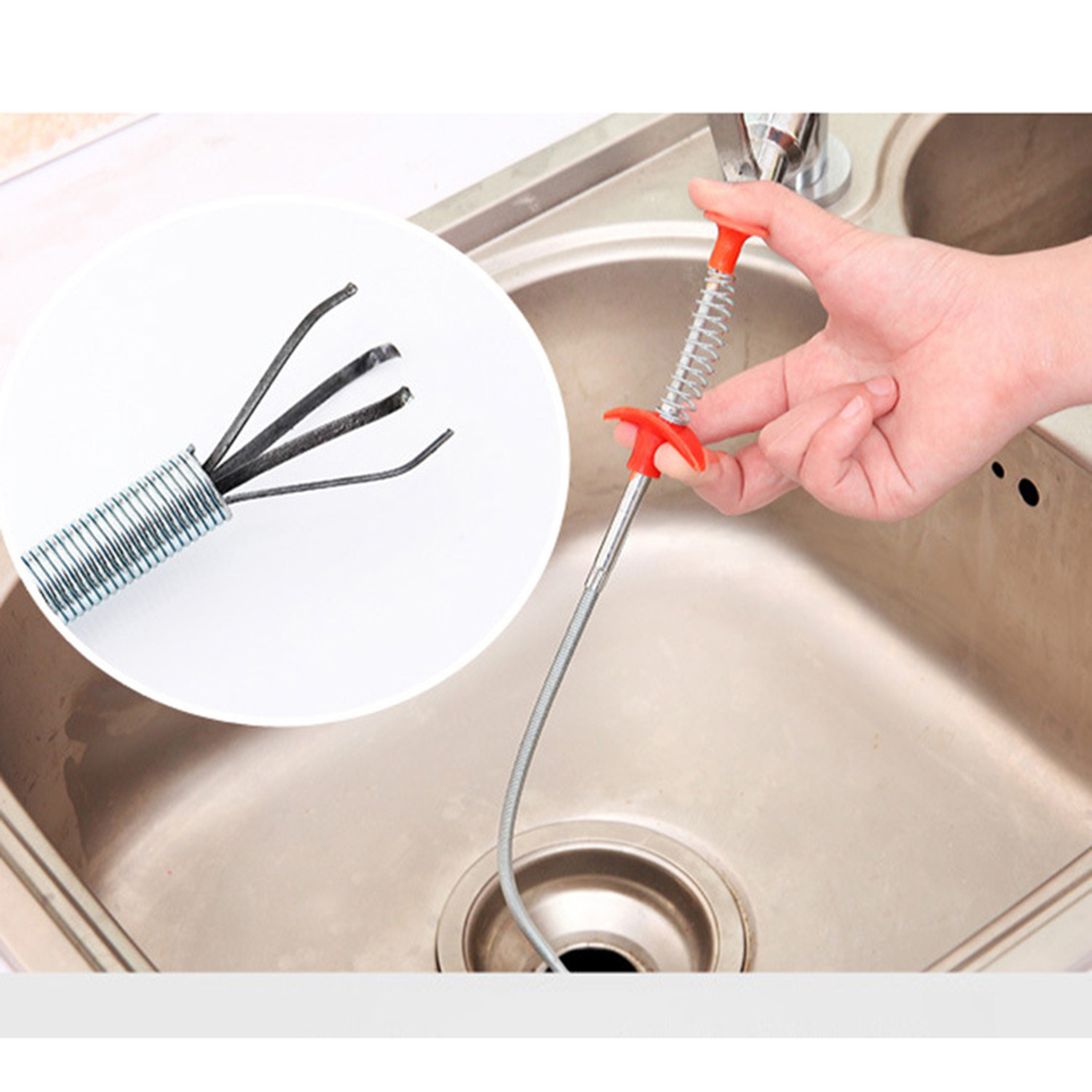 85cm Hair Catchers Long Flexible Pick Up Claw Bathroom Kitchen Spring Grip Reaching Grabber Hand Tool