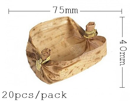 Festbryllupsartikler, miljøvenligt engangsservice , 30ml kapacitet bambus blad mini skål , 20/ pakke: 75 x 40mm
