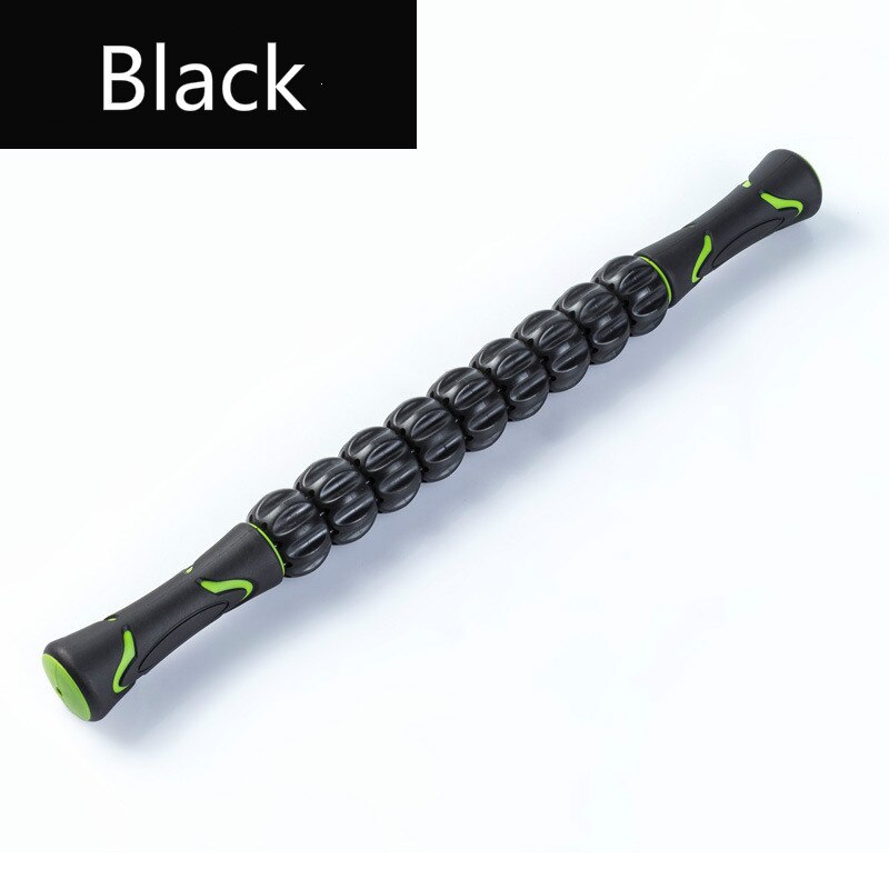 Spierroller stick lichaamsmassager voor het verlichten van spierpijn, krampen, lichaamsmassageroller, verlichting van spierpijn, vermindering van stijfheid: Zwart