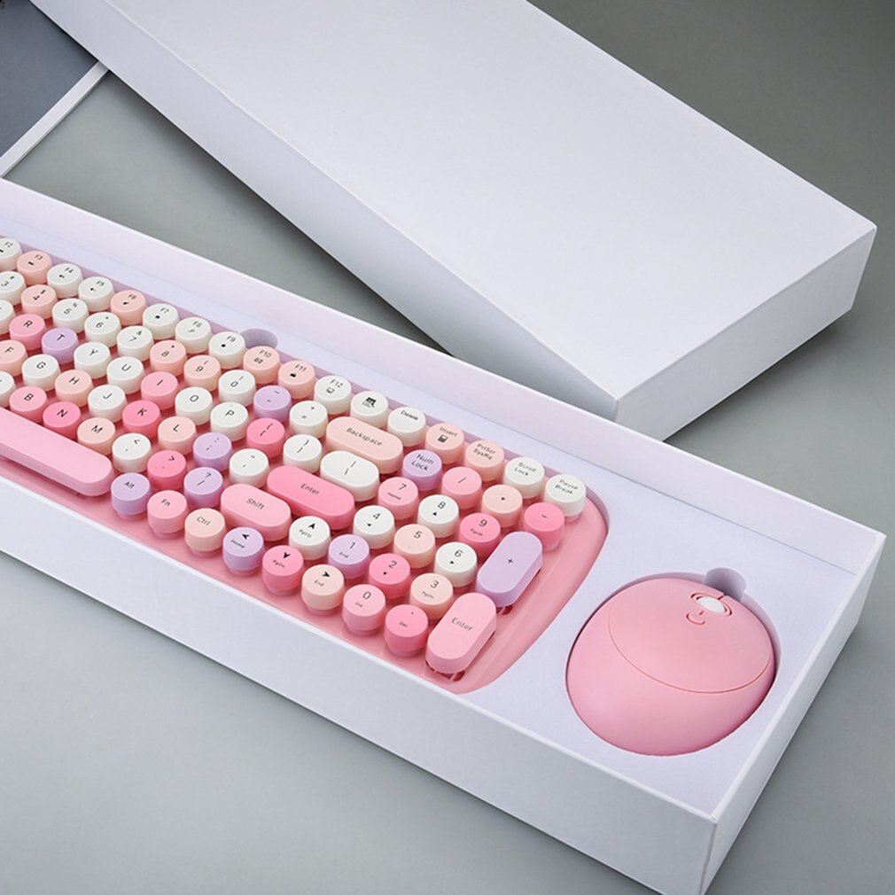 MOFii Wireless Keyboard And Mouse Ergonomic Notebook Home Office Use USB Keyboard Optical Mouse Mixed Color Version