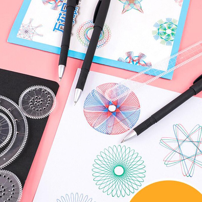 Educatief Spirograph Tekening Speelgoed Set Grijpende Tandwielen Wielen Schilderij Tekening Accessoires Speelgoed Spirographs