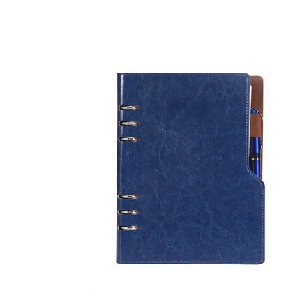 Anteckningsbok  a5 b5 läder bullet journal årsplanerare spiral agenda personlig dagbok pärm fickorganisatör för pappersvaror: Blå / B5