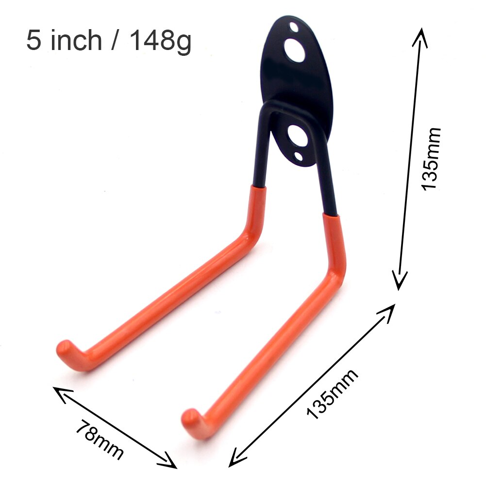 Metal Garage Storage Double Hooks Heavy Duty Wall Mount Non-slip Garage Hanger for Organizing Power Tools Ladders Bulk Items: Light Grey