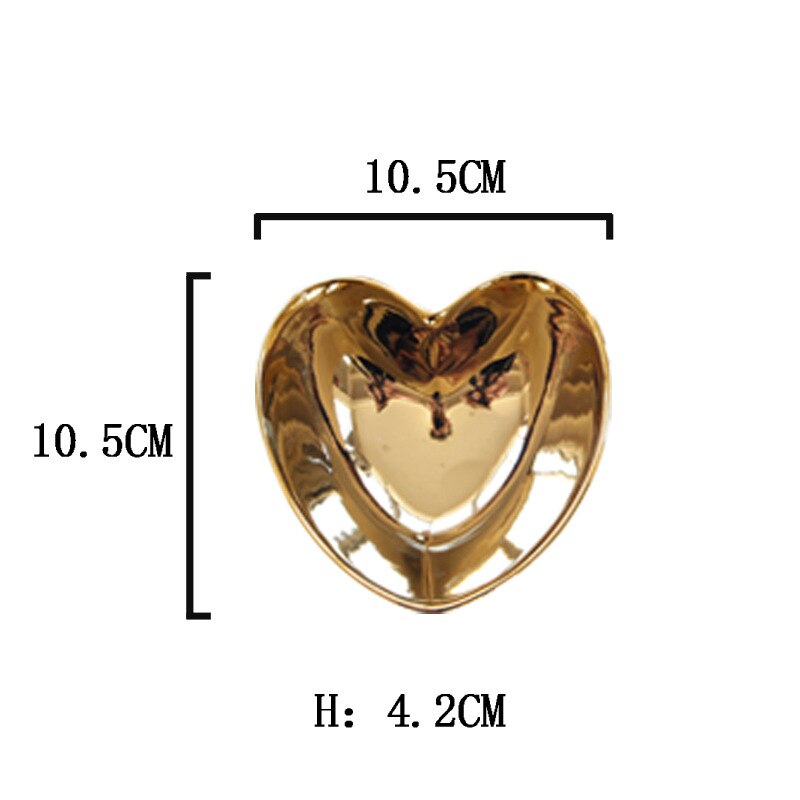 Heart Shape Ceramic Plate Bowl Irregular Electroplating Gold Porcelain Dinnerware Romatic Breakfast Snack Dishes Plate: Bowl