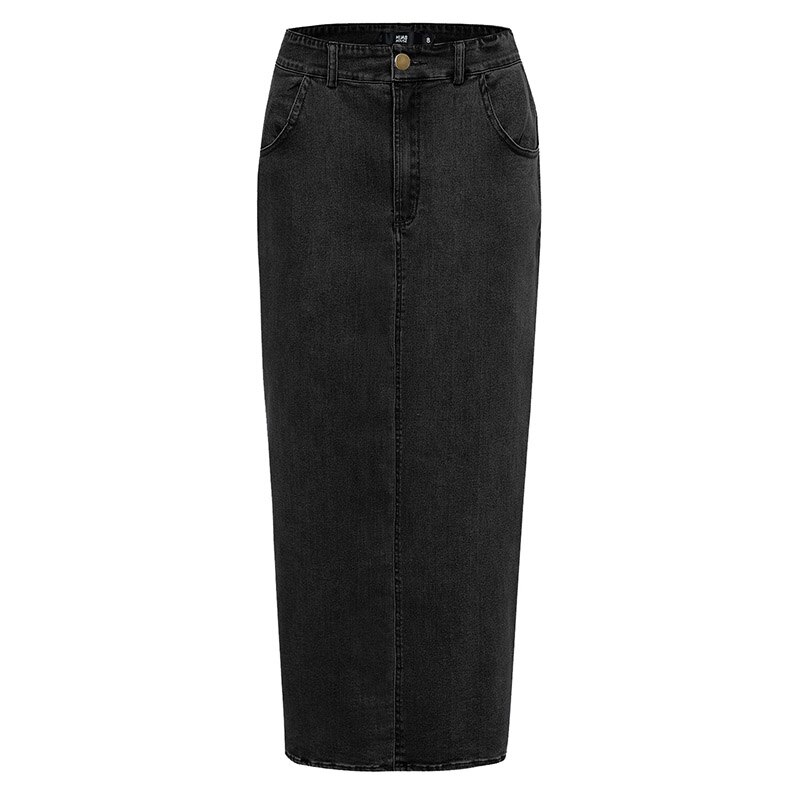 Arabic stretch denim bag hip skirt skirt Muslim women bottoms Turkish vacation shopping casual women skirt Islamic clothing: black / XL