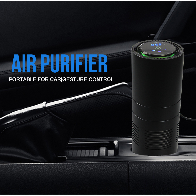 Giahol bil luftrenser med hepa filter  pm2.5 sensor fjerner formaldehyd støv i bil aromaterapi bærbar renser til bil