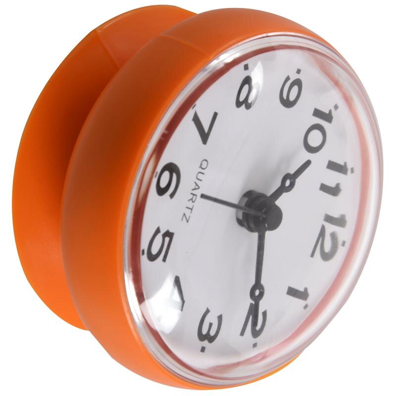 7cm étanche cuisine salle de bain douche horloge ventouse ventouse mur Orange