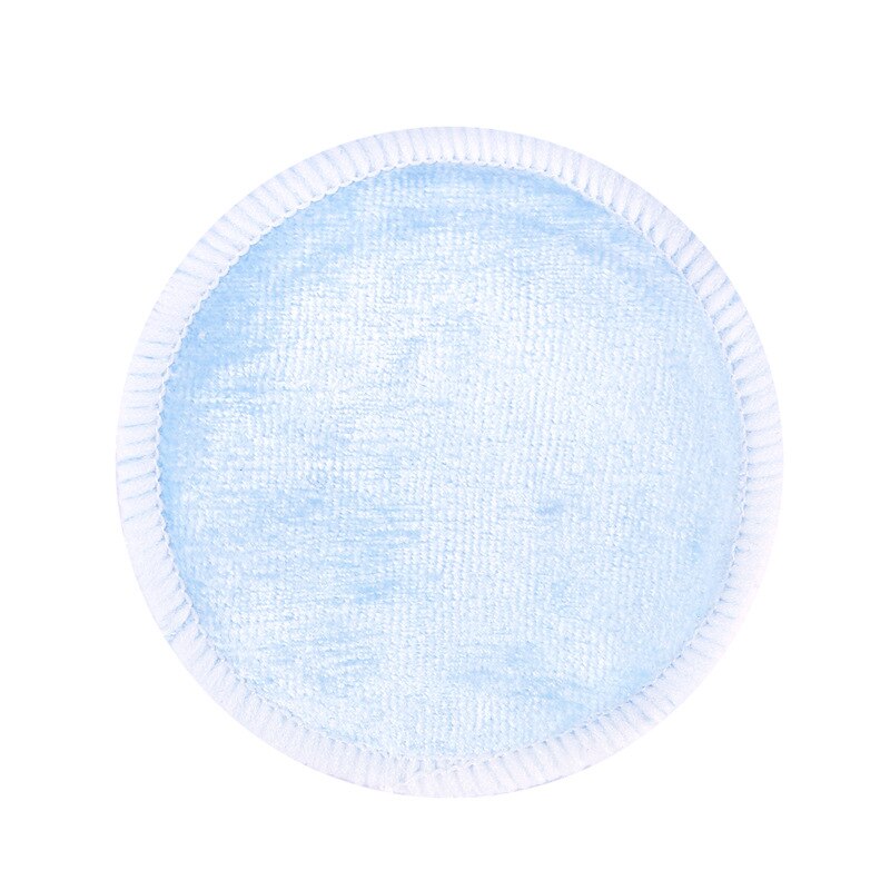 1PC Reusable Microfiber Bamboo Makeup Remover Pad Washable Rounds Cleansing Facial Cotton Makeup Removal Sponge: Blue