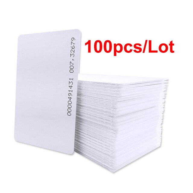200PCS ID Thin Card TK4100 Chip Induction Card 125Khz Access Control Attendance Card PVC White RFID Key Tag Radio Frequency Card: 100 pcs
