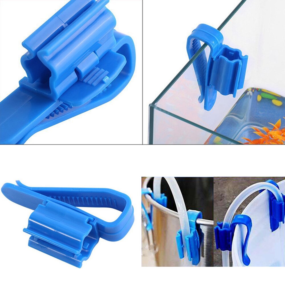 2X Plastic Aquarium Tank Water Pipe Clamp Hose Tube Rod Fixing Clip Mount Holde