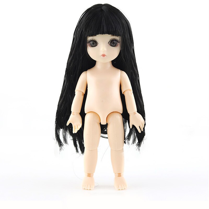 16cm mobile Joint poupée jouet 3D grands yeux longue poupée femme corps Muscle poupée Joint poupée: 10