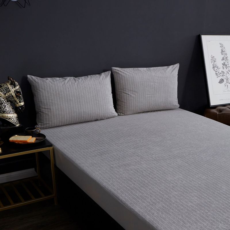 Cotton Striped Terry Cloth Waterproof Bedspread for Urine Isolation Single Piece Simmons Protective Cover Waterproof Bed Sheet: 01 / 120x200x28cm