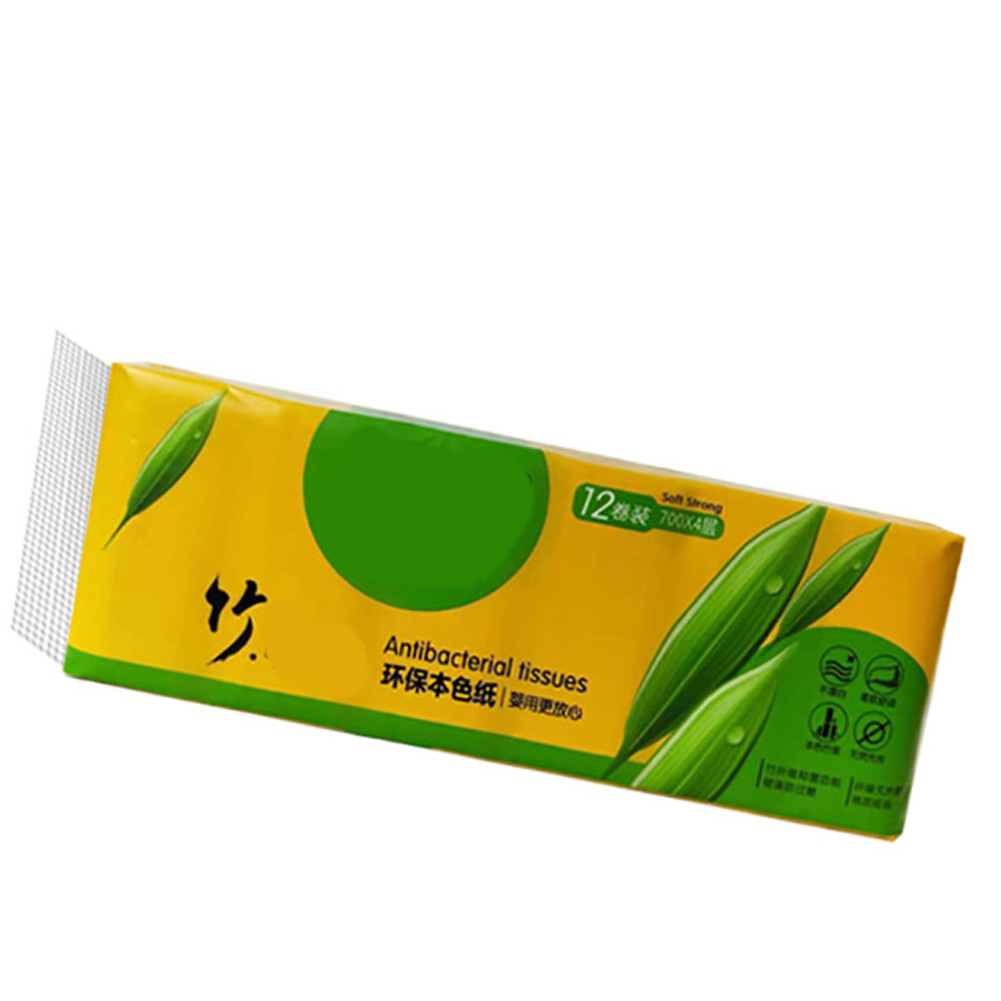 12 Rolls Toliet Paper 4-Layer Thicken Coreless Wood Pulp Paper Towel Household Toilet Paper Bathroom Kitchen Tissue