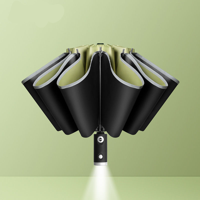Xiaomi Auto Open Close Light-emitting LED Reverse Umbrella Ten-bones Three-folding Automatic Business Umbrella with Light: 05