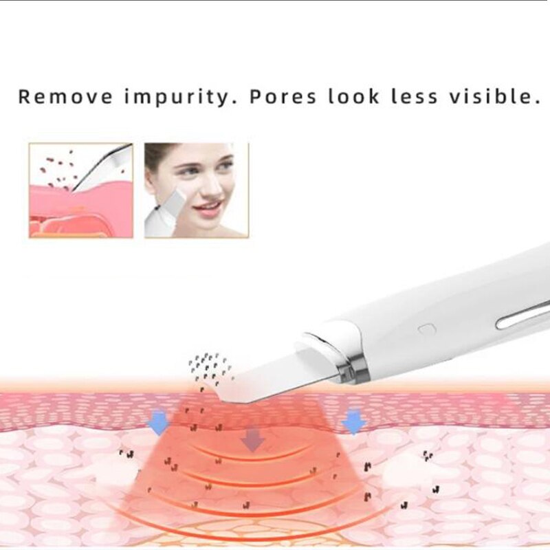 Ultrasonic Scrubber Skin Cleaning Machine Peeling Shovel Deep Face Cleanser Facial Patula Device Beauty Instrument Lift Tool
