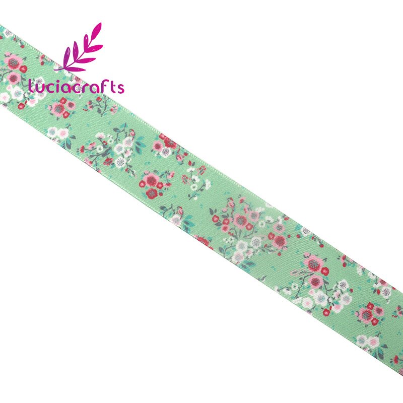 Lucia Ambachten 3Yards/Lot Bloem Satijnen Linten 26Mm Handcrafts Diy Boog Trim Lint Wikkelen Accessoires T0109: Green 3y