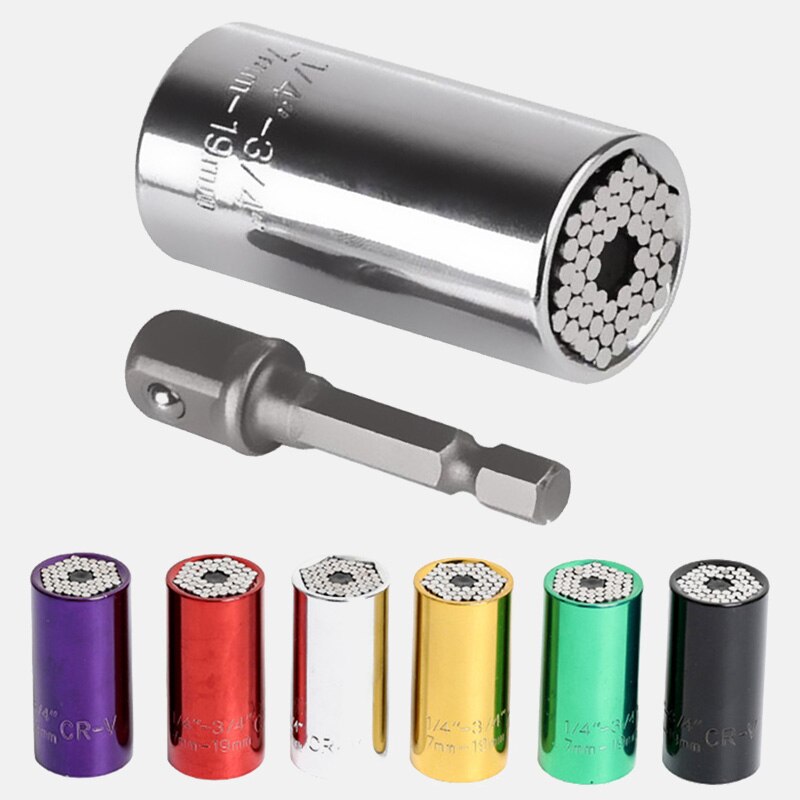 7-19mm Multifunction Ratchet Sleeve Torque Wrench Head Set Power Drill Ratchet Bushing Spanner Magic Key Grip Home Hand Tools