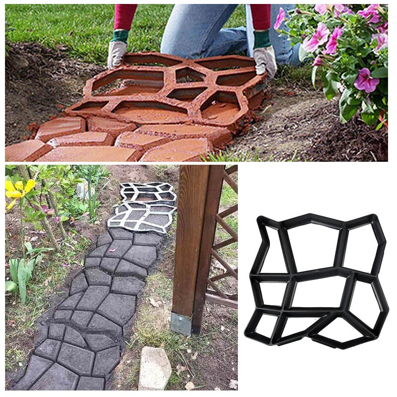 Garden Pavement Mold Garden Walk Pavement Concrete Mould DIY Manually Paving Cement Brick Stone Road Concrete Molds