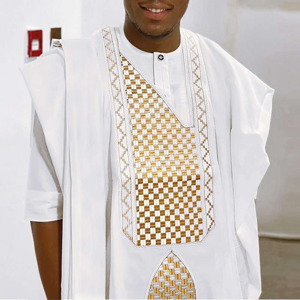 H &amp; D – vêtements africains traditionnels pour hommes, ensembles musulmans, Agbada, Boubou, chemise, pantalon, aide Mubarek, tenue formelle