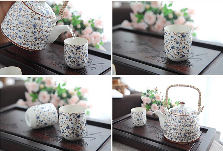 Keramiek 7Pcs Thee Set (1 Theepot Zes Thee Kopjes) Thee Sets Drinkware Chinese Porselein Kungfu Thee Gereedschappen