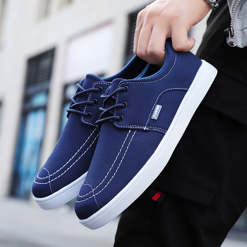 Herfst Mannen Schoenen Ademende Mannen Casual Schoenen Licht Gewicht Wandelen Sneakers Mannen Flats Chaussure Homme: Blue / 40