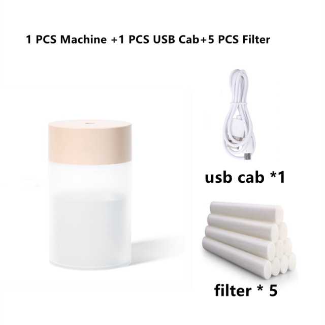 220ML Portable USB Small Water Ultrasonic Spray Humidifier Mini Visual level Desktop Atomizer for Car Home Office: 1-5