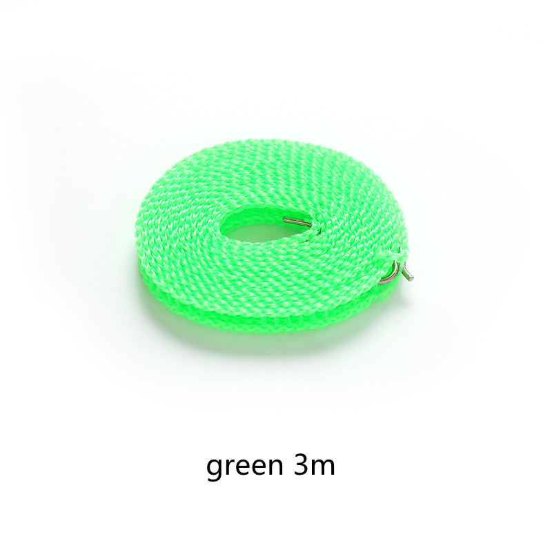 10M Extended Hek Anti-Slip Winddicht Waslijn Outdoor Reizen Waslijn Uitschuifbare Draagbare Opslag Home Organisatie: green 3m