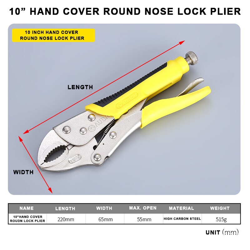 Locking Pliers Fix Locator C Clamp Pincer Grips Ground Mouth Woodwork Grip Vise Lock Plier Clamping Hand Tools Weld Clip Tool: Hand Cover 10 R-Lock