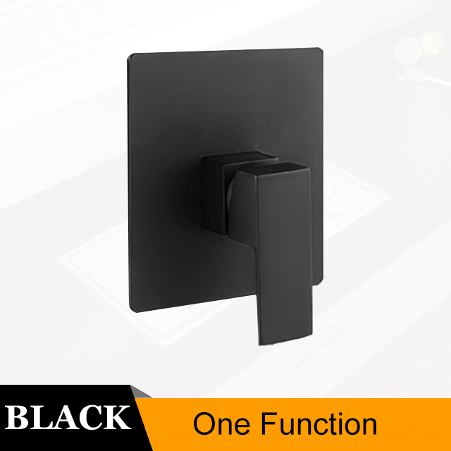 Becola Massief Messing Gepolijst Chroom Of Zwart Enkelvoudige Handgreep 1-3 Weg Wandmontage Badkamer Douche Mixer Regelklep: Black