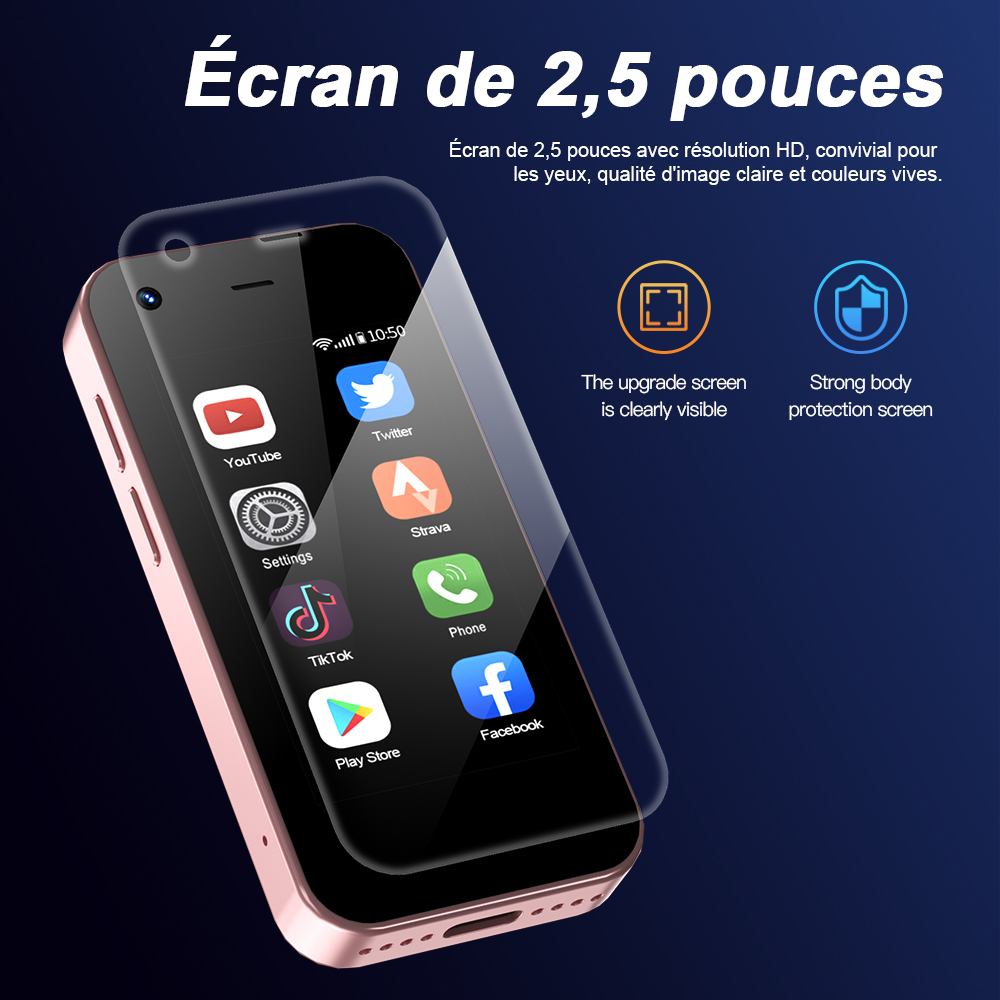 SERVO Mini Smartphone KING5000 Android 9.0 Rete 3G 2 SIM 2GB 16GB WiFi Hotspot Play Store Telecamera HD cromata Telefoni di piccole dimensioni