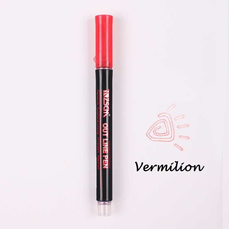 Metallic Marker Pen Metal Waterproof Permanent Marker Drawing Painting DIY Photo Album Scrapbooking Crafts Card Making 1PC: Vermilion