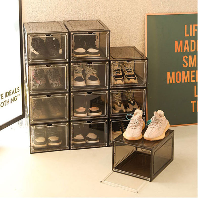 Sneaker High-top Shoes Organizer Boxes Transparent Shoe Storage Box Stackable Cabinet Dustproof Shoes Organizers Shoerack