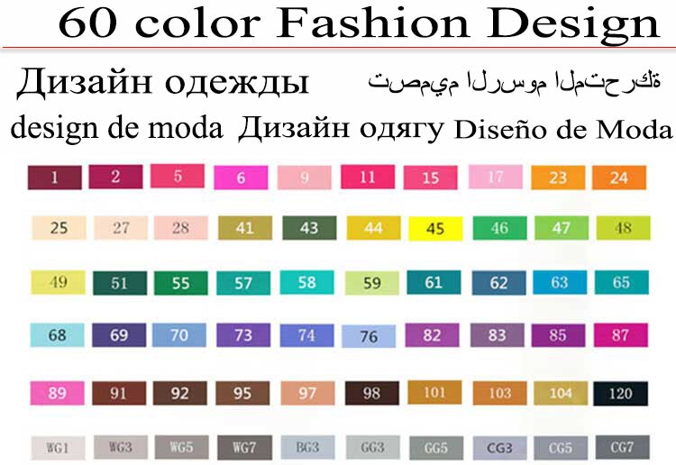 TOUCHFIVE 30/40/60/80 Farben Kunst Marker Alkohol Basierend Marker Zeichnung Kuli-einstellen Manga Dual geleitet kunst Skizze Marker Stifte: 60 Mode