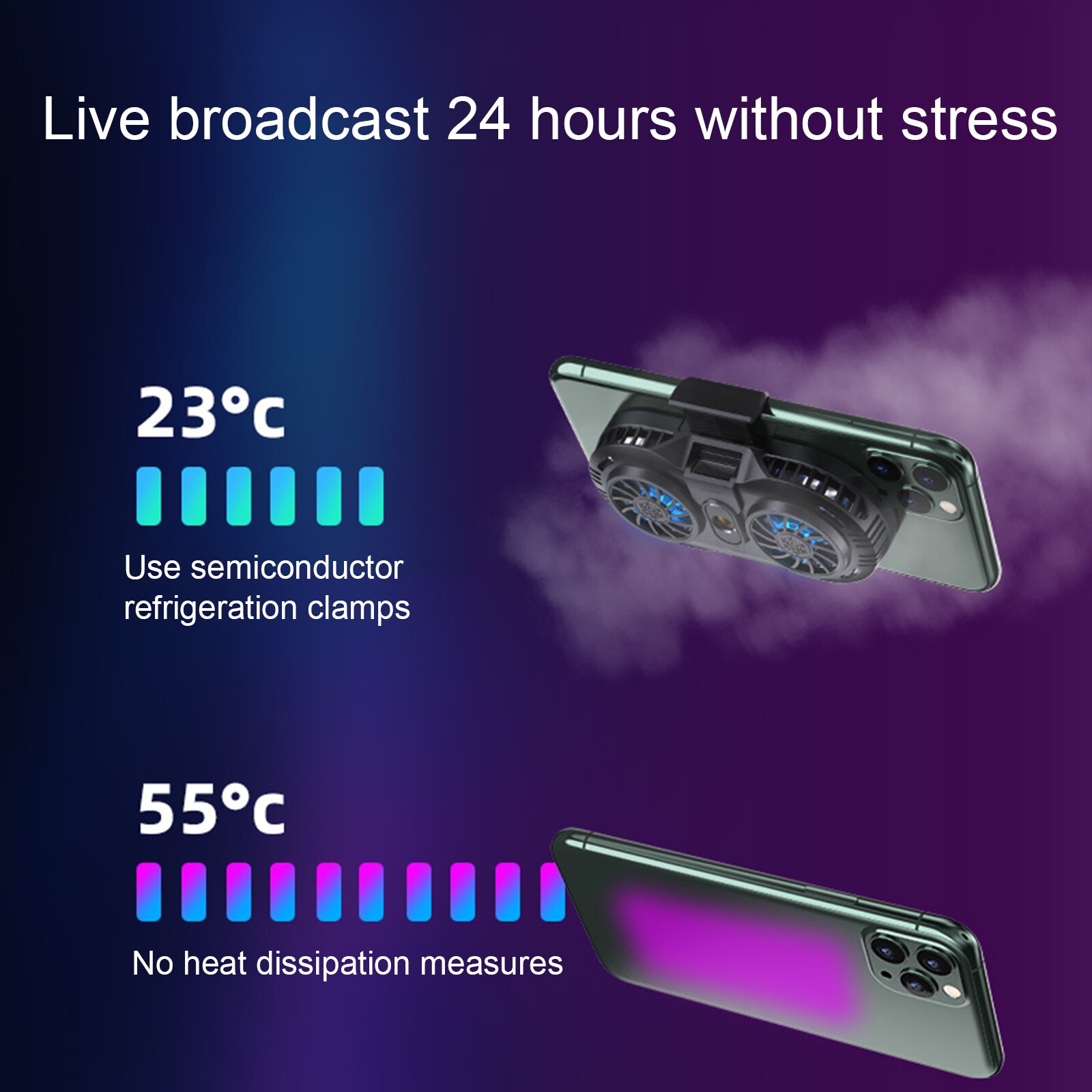Cooling Pad Fan Holder Heat Sink Gaming Shooter Gamepad Game Controller For Live Broadcast Mobile Phone Cooler
