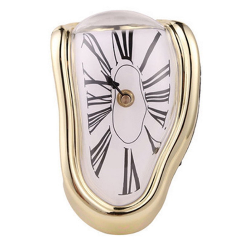Flow Desktop Twisted Clock-Gold Melting Clock Watch Melting Time (without Battery): Gold