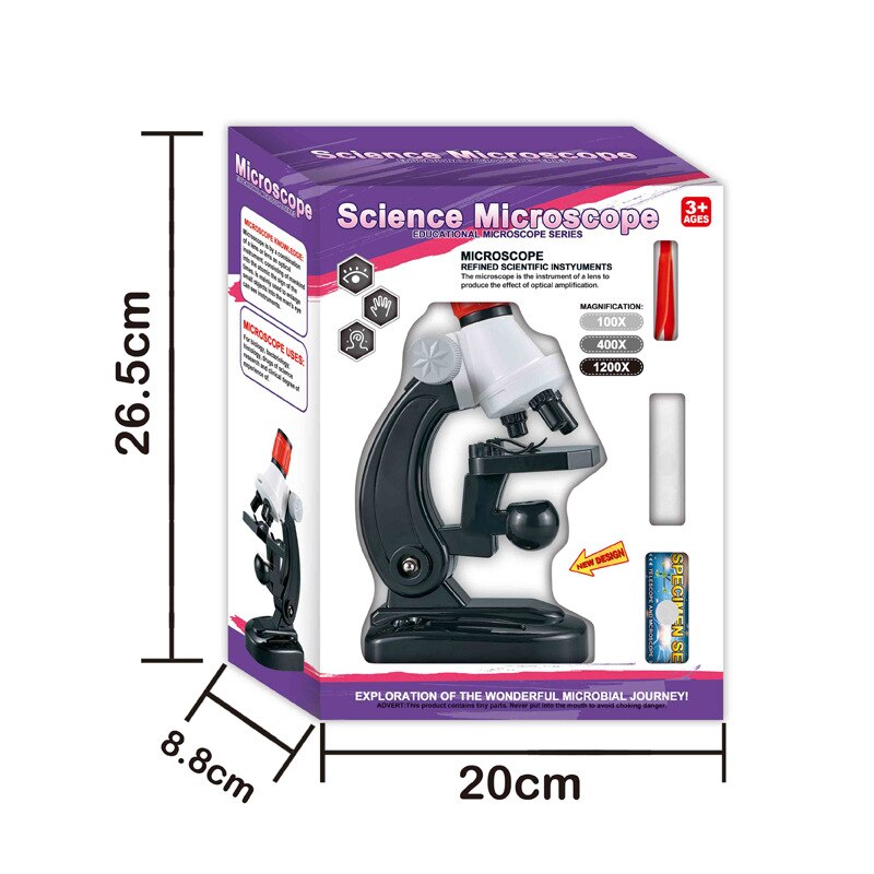 Beginner Microscope Science Kits for Kids, with 100X 400X 1200X and LED, Best for Educational Birthday Digital Microscope