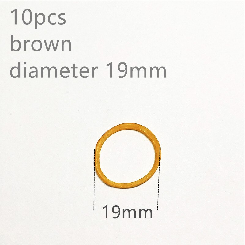 16 kinds 10pcs/set Rubber Band Pulley Transmission Engine Drive Round Beslts DIY Toy Module Car Motor Stretch Droppshipping: 19mm brown