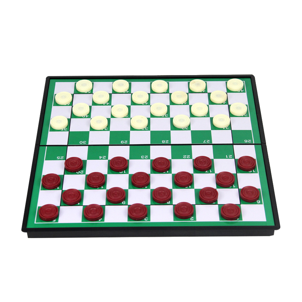 1 Set Foldable Checkers Checkers Magnetic Checkerboard Educational for Toddlers Adults Kids