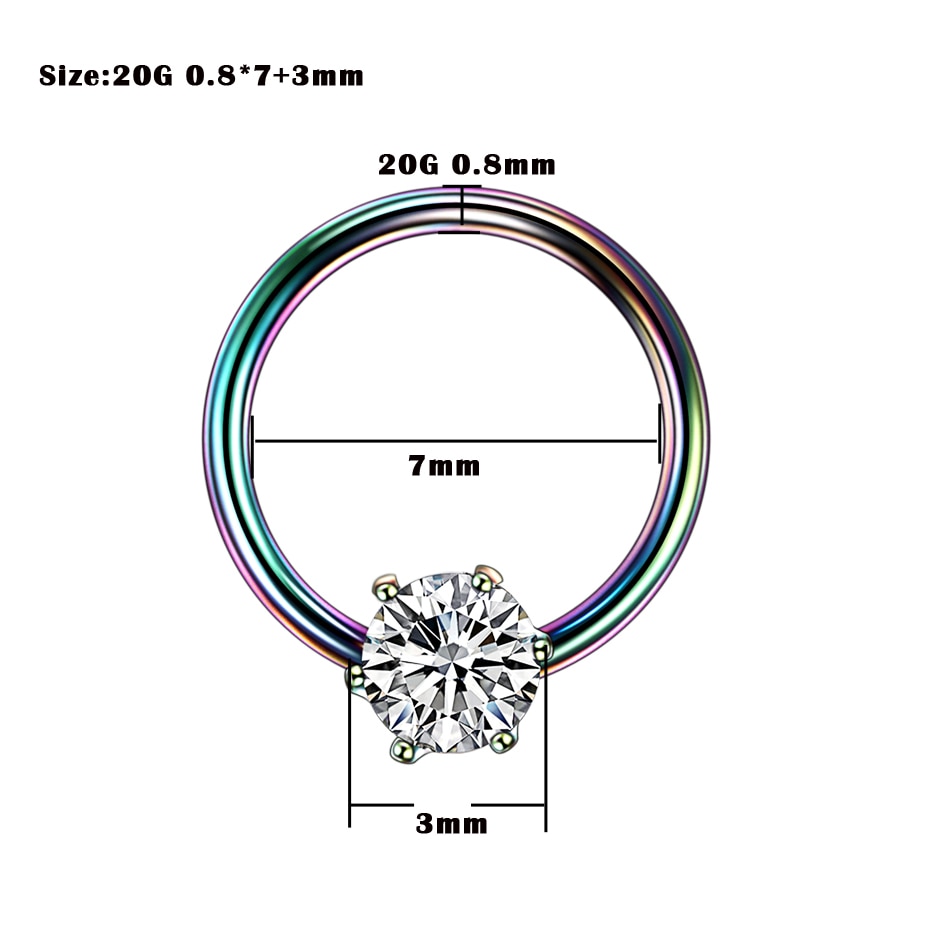 1PC Copper Nose Piercings Septum Piercing Nose Rings Piercing Orelha Cartilagem Septum Ear Tragus Piercing Nariz Body Jewelry