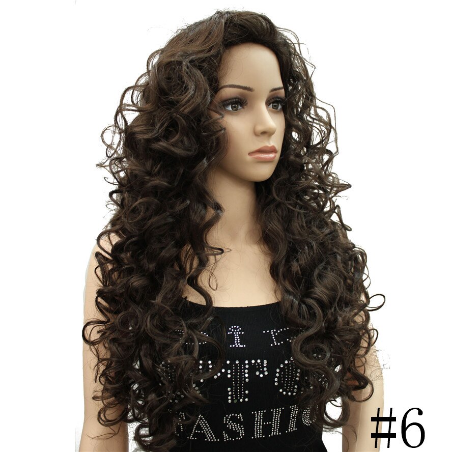 Long Curly Wig Women's Red/Black Synthetic Wigs Hair StrongBeauty: #6