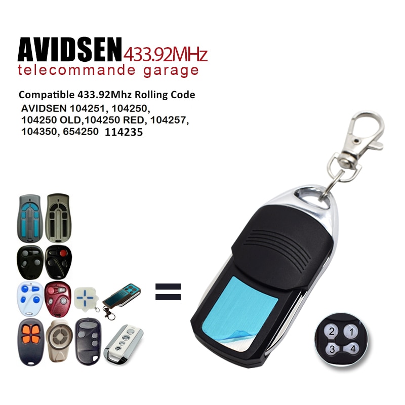Avidsen fjärrkontroll garage avidsen 114253 garageport fjärröppnare avidsen 104251 104250 gammal 104257 104350 handsender 433 mhz