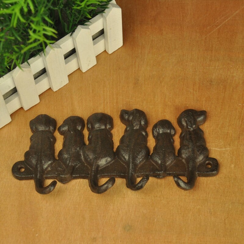 Cast Iron Dog Door Key Hook Pastoral European Retro Wall Hanging Coat Classical Room Decor