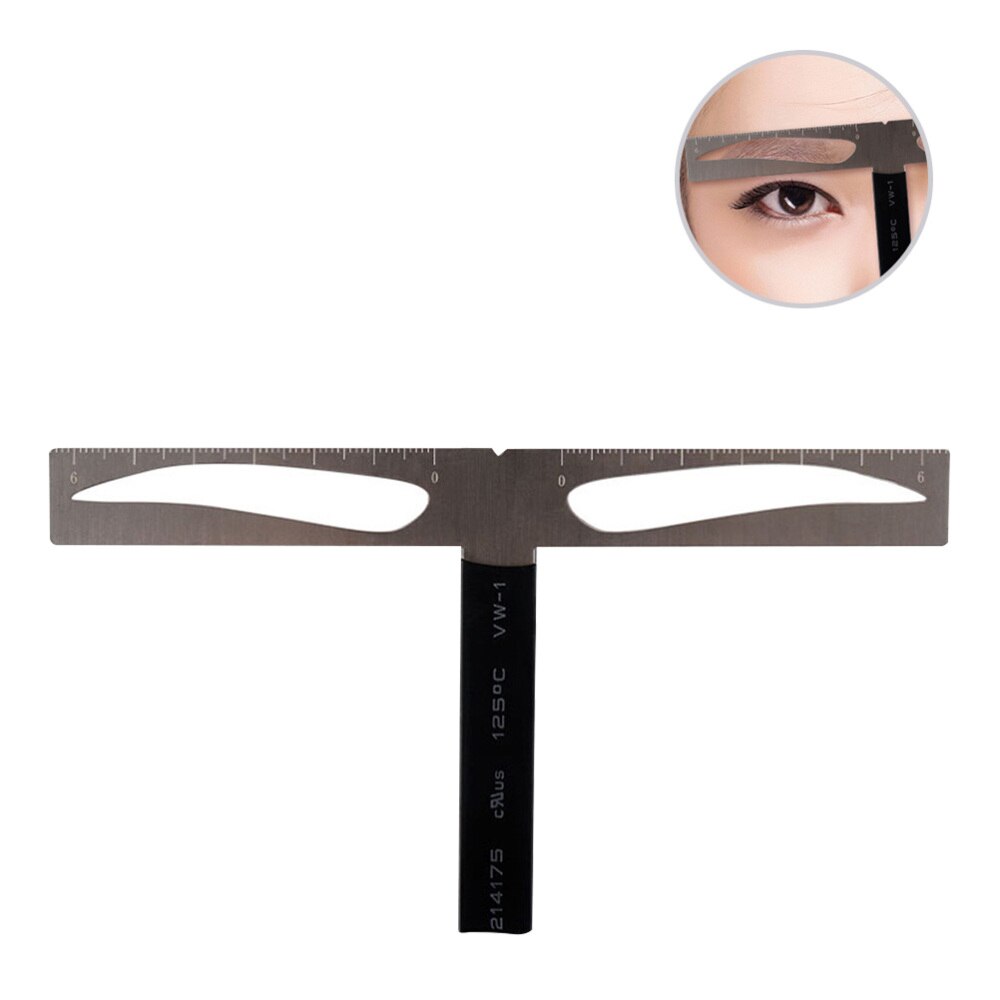 Stencil Ruler Reusable Three-point Balance Positioning Kit Caliper for Eyebrows Measuring (One-Word