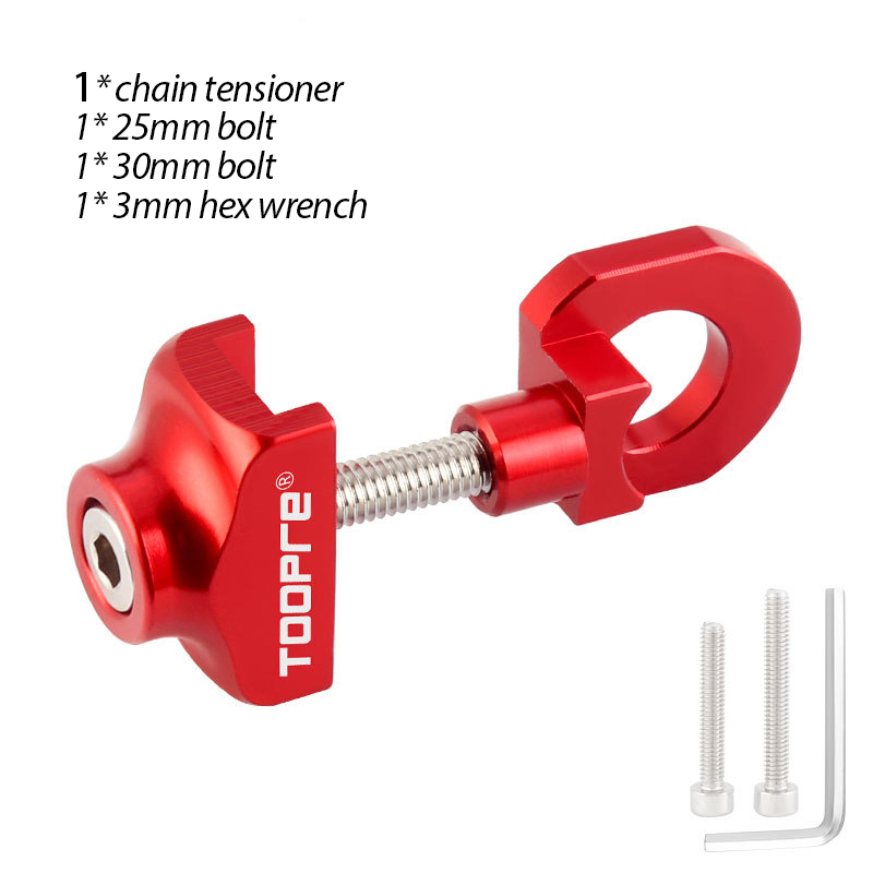 Toopre Faltrad Single Geschwindigkeit Kettenspanner Fahrrad BMX Fest Ausrüstung Kettenspanner Aluminiumlegierung Passend für 3/8 Achsen: Rot