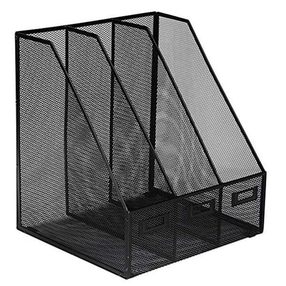 Desktop file rack multi-function desktop file storage manager office stationery metal grid finishing storage rack