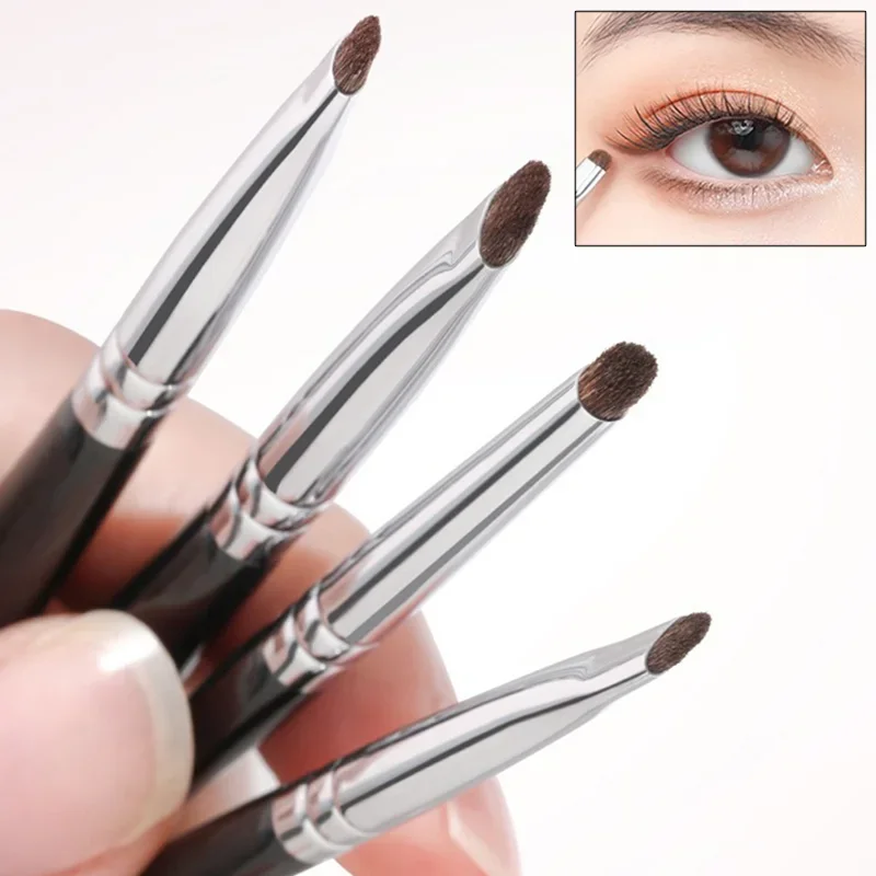 1/4 Uds. Brochas de maquillaje de ojos planos, delineador de ojos en ángulo , brocha para contorno, corrector, sombra de ojos, herramientas cosméticas de maquillaje