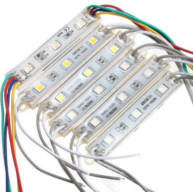 Waterproof IP65 DC12V SMD 5050 3 LED Modules RGB LED module light lamp Warm white Cool white Red Blue Yellow LED module light
