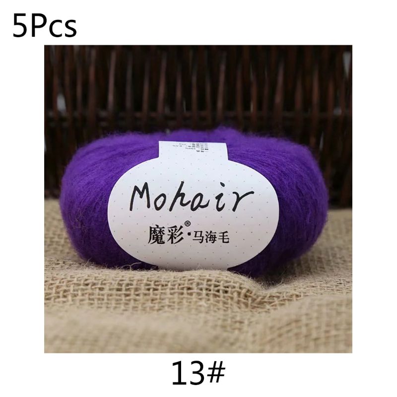 5 Rolls 125g Soft Thin Angola Mohair Yarn Fine Baby Wool Hand Knitting Crochet Y5LE: 5AC203337-13